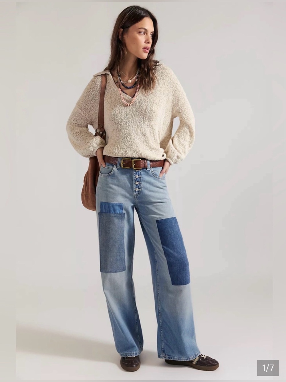 We The Free Nia Patchwork Boyfriend Jeans in Riverbank